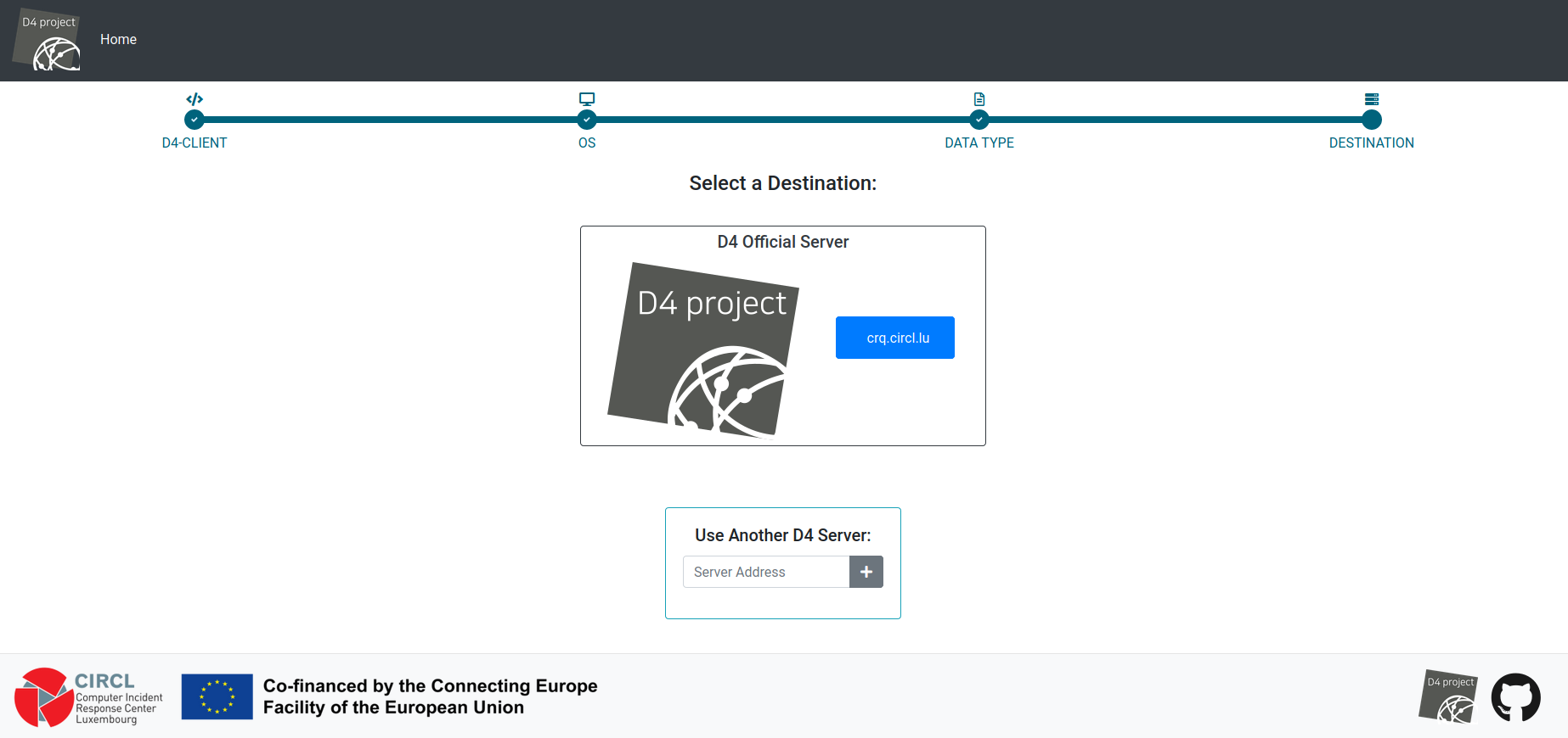 Specify destination server